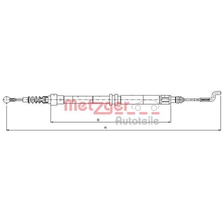 Metzger Bremsseil hinten VW Transporter T4 Bus 2.4 D Syncro von METZGER