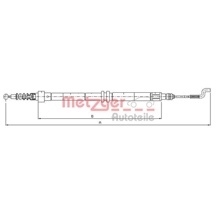 Metzger Bremsseil hinten VW Transporter T4 Bus Kasten Pritsche von METZGER