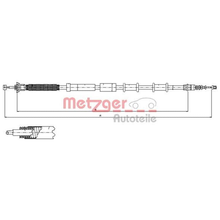 Metzger Bremsseil hinten links Fiat Grande Punto 199 1.9 D Multijet 1.4 T-Jet 16V von METZGER