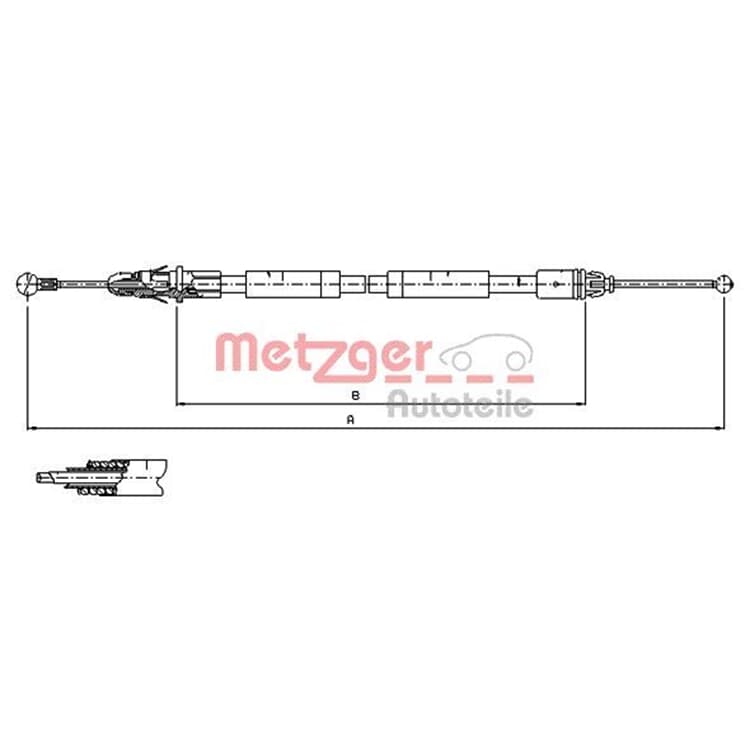 Metzger Bremsseil hinten rechts Nissan Primastar Opel Vivaro Renault Trafic von METZGER