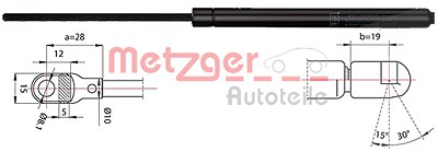 Metzger Gasfeder, Koffer-/Laderaum [Hersteller-Nr. 2110388] für VW von METZGER
