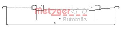 Metzger Handbremsseil Hinterachse [Hersteller-Nr. 10.9323] für Mercedes-Benz von METZGER