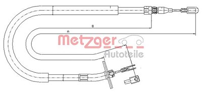 Metzger Handbremsseil Hinterachse rechts [Hersteller-Nr. 10.9876] für Mercedes-Benz, VW von METZGER
