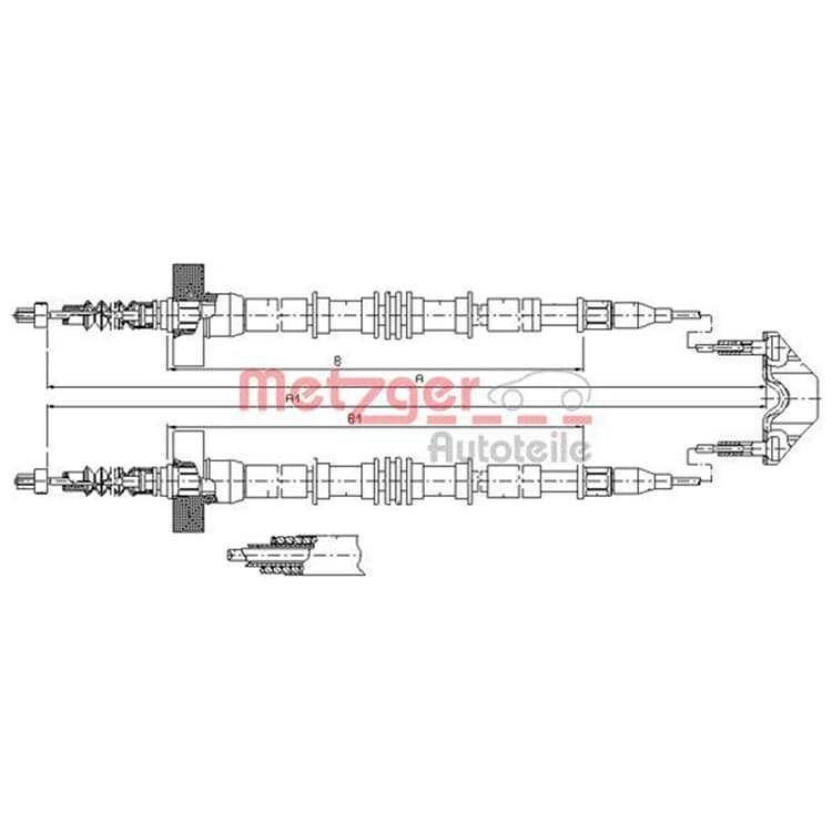 Metzger Handbremsseil hinten Opel Zafira A Metzger Handbremsseil hinten Opel Zafira A von METZGER