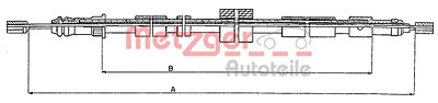 Metzger Handbremsseil Scheibenbremse Hinterachse [Hersteller-Nr. 10.6025] für Peugeot von METZGER
