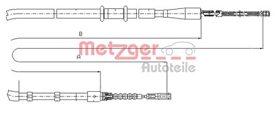 Metzger Handbremsseil Trommelbremse Hinterachse [Hersteller-Nr. 10.7503] für Audi von METZGER