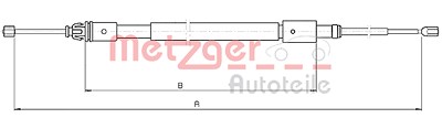 Metzger Handbremsseil Trommelbremse Hinterachse [Hersteller-Nr. 10.4714] für Citroën von METZGER