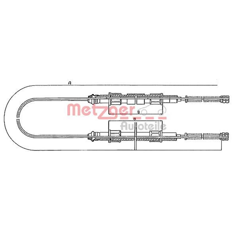 Metzger Handbremsseil hinten Audi 50 VW Derby Polo Metzger Handbremsseil hinten Audi 50 VW Derby Polo von METZGER