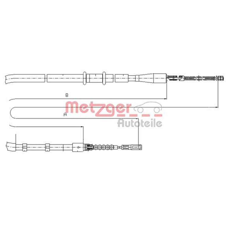 Metzger Handbremsseil hinten Audi 80 Metzger Handbremsseil hinten Audi 80 von METZGER