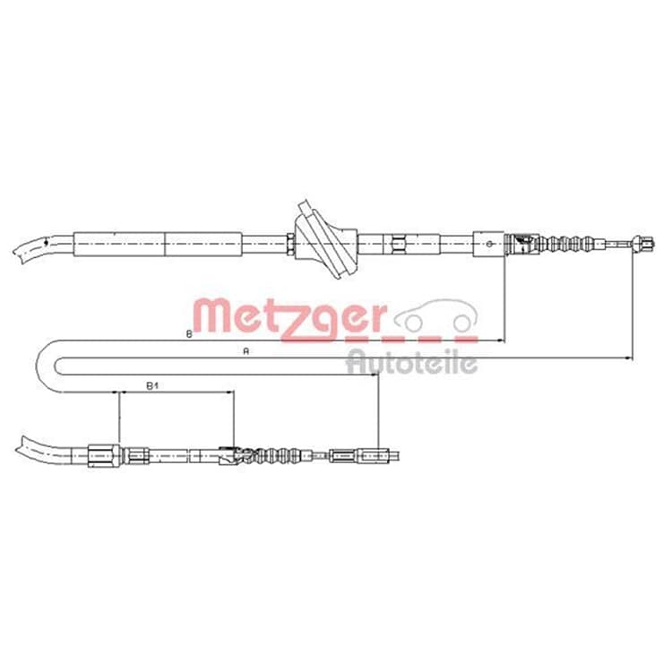 Metzger Handbremsseil hinten Audi A6 Metzger Handbremsseil hinten Audi A6 von METZGER