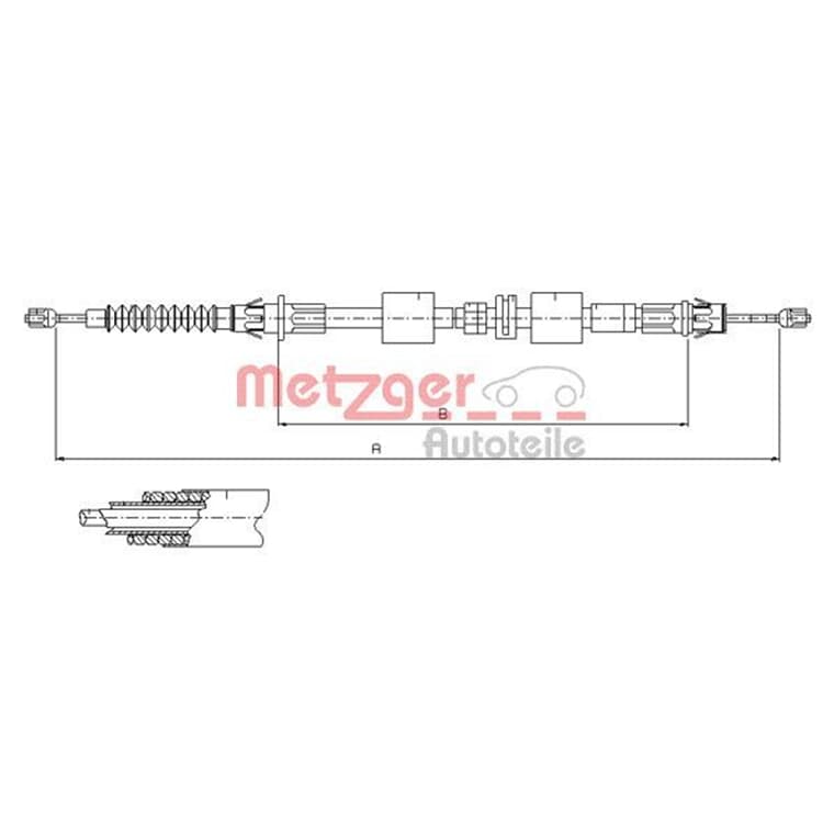 Metzger Handbremsseil hinten Ford Cougar Mondeo von METZGER