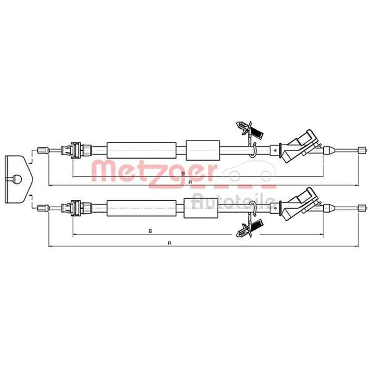 Metzger Handbremsseil hinten Ford Focus Metzger Handbremsseil hinten Ford Focus von METZGER