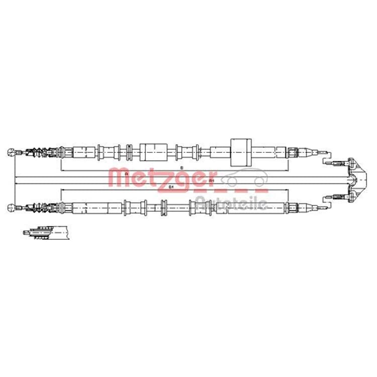 Metzger Handbremsseil hinten Opel Meriva Metzger Handbremsseil hinten Opel Meriva von METZGER