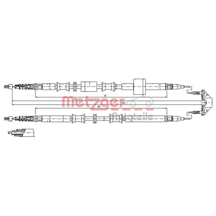 Metzger Handbremsseil hinten Opel Meriva Metzger Handbremsseil hinten Opel Meriva von METZGER