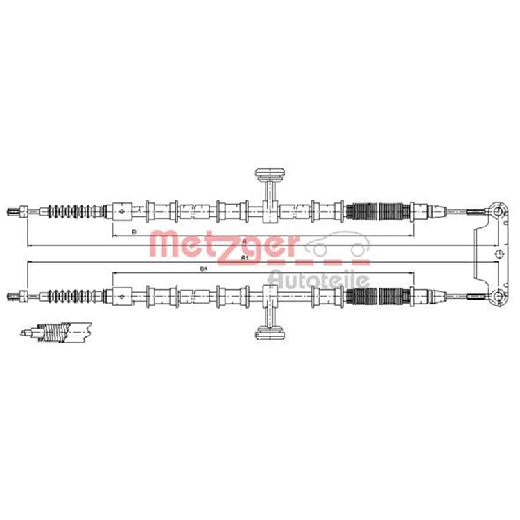 Metzger Handbremsseil hinten Opel Signum Vectra C Metzger Handbremsseil hinten Opel Signum Vectra C von METZGER