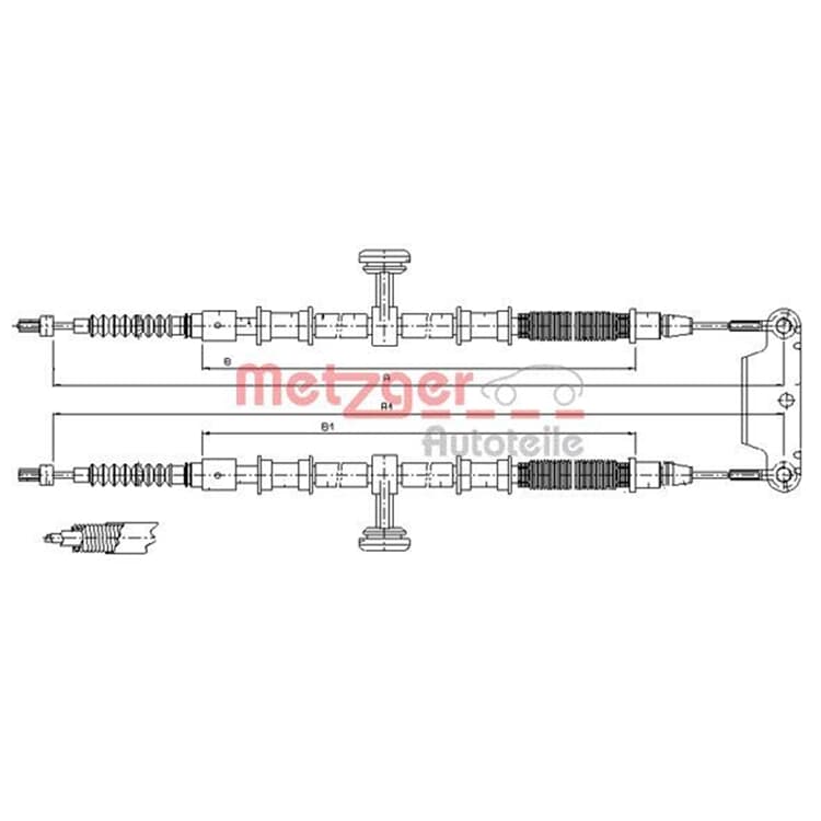 Metzger Handbremsseil hinten Opel Vectra C Metzger Handbremsseil hinten Opel Vectra C von METZGER