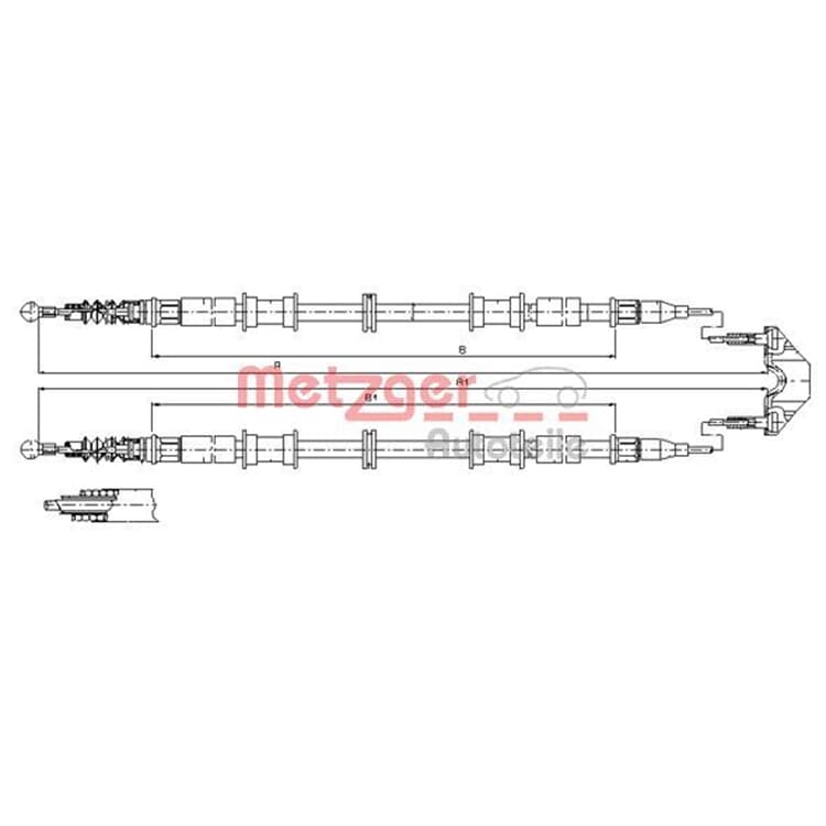 Metzger Handbremsseil hinten Opel Zafira A Metzger Handbremsseil hinten Opel Zafira A von METZGER