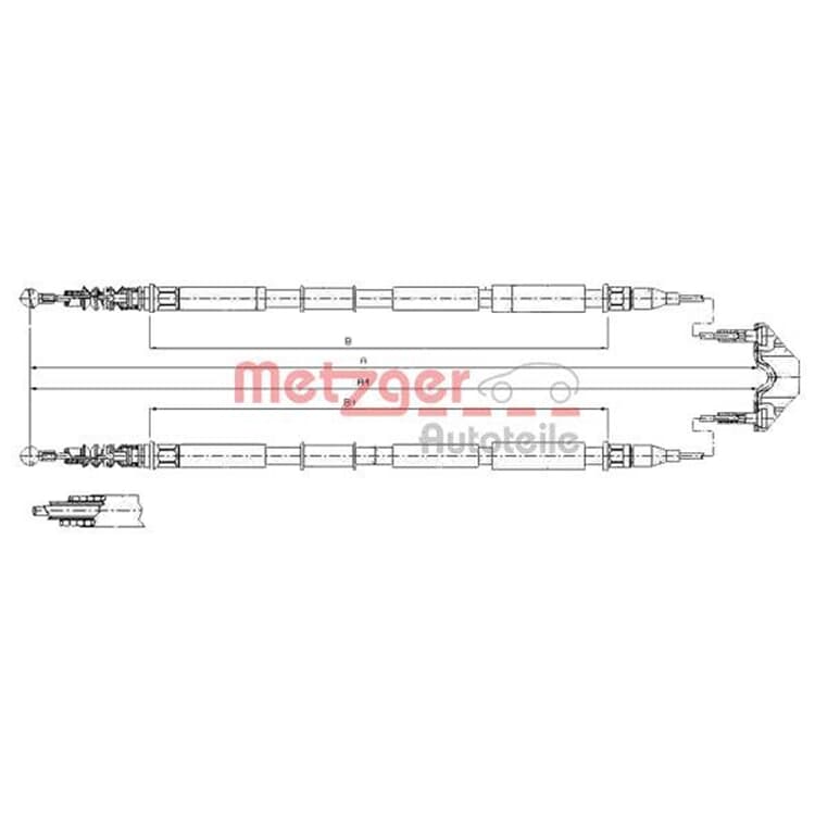Metzger Handbremsseil hinten Opel Zafira B Metzger Handbremsseil hinten Opel Zafira B von METZGER