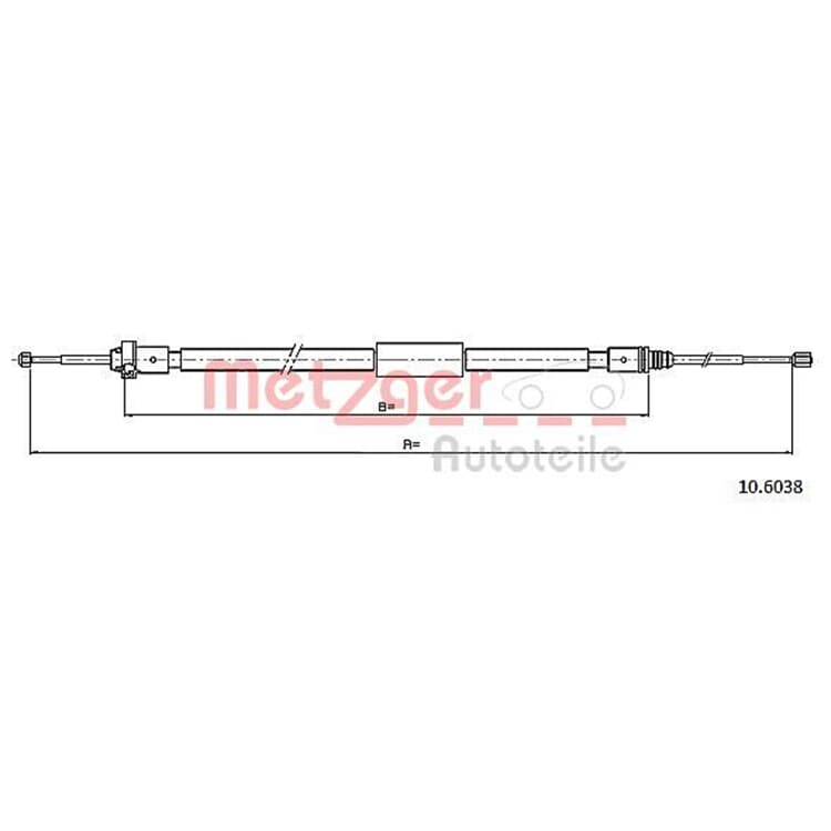 Metzger Handbremsseil hinten Peugeot 208 Metzger Handbremsseil hinten Peugeot 208 von METZGER