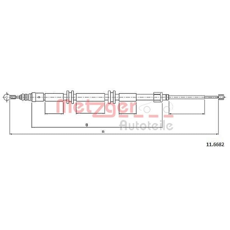 Metzger Handbremsseil hinten Renault Kangoo Metzger Handbremsseil hinten Renault Kangoo von METZGER