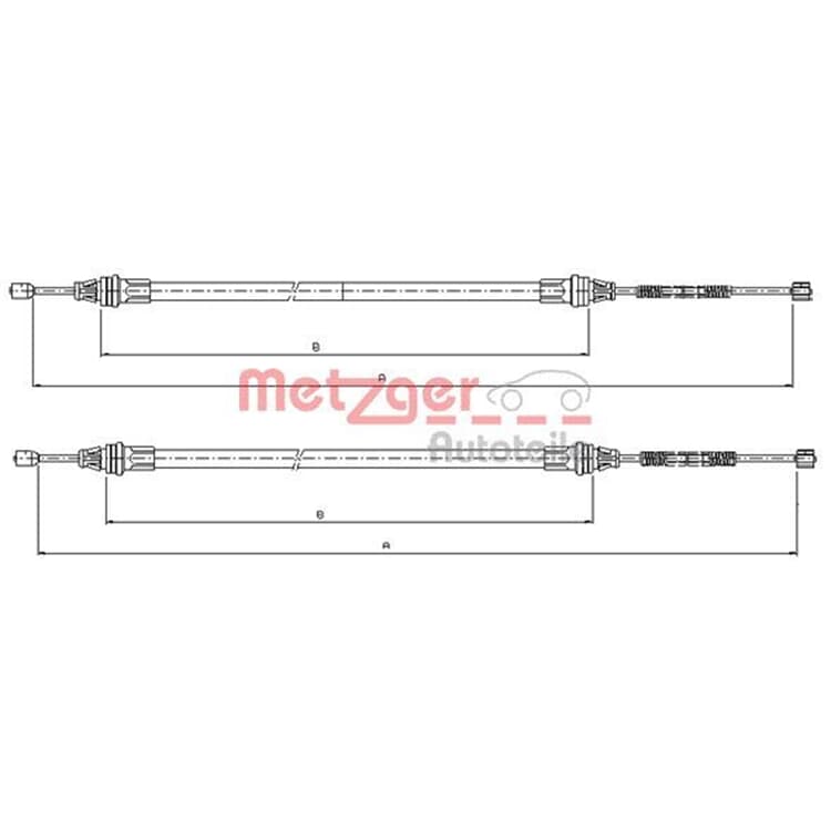 Metzger Handbremsseil hinten Smart Cabrio City-Coupe Fortwo Metzger Handbremsseil hinten Smart Cabrio City-Coupe Fortwo von METZGER