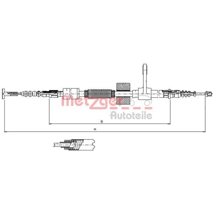 Metzger Handbremsseil hinten links Alfa Romeo 156 Gt Metzger Handbremsseil hinten links Alfa Romeo 156 Gt von METZGER