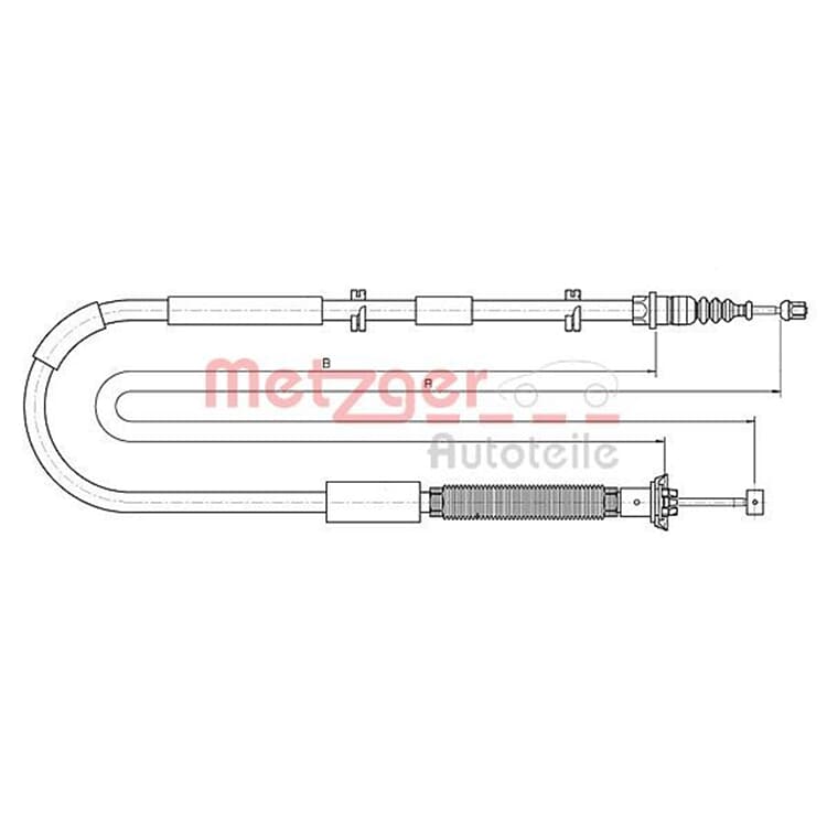 Metzger Handbremsseil hinten links Fiat Bravo Metzger Handbremsseil hinten links Fiat Bravo von METZGER