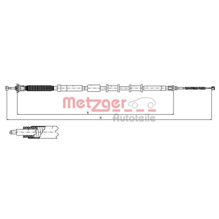 Metzger Handbremsseil hinten links Fiat Grande Punto Metzger Handbremsseil hinten links Fiat Grande Punto von METZGER