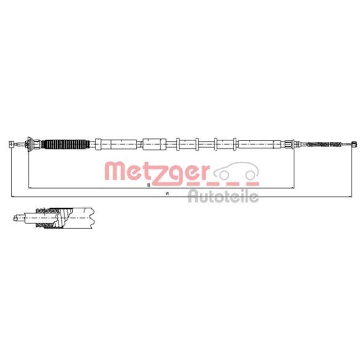 Metzger Handbremsseil hinten links Fiat Grande Metzger Handbremsseil hinten links Fiat Grande von METZGER