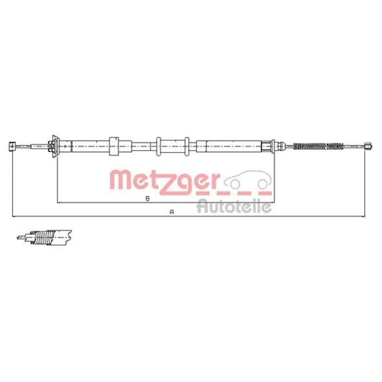 Metzger Handbremsseil hinten links Fiat Panda Metzger Handbremsseil hinten links Fiat Panda von METZGER