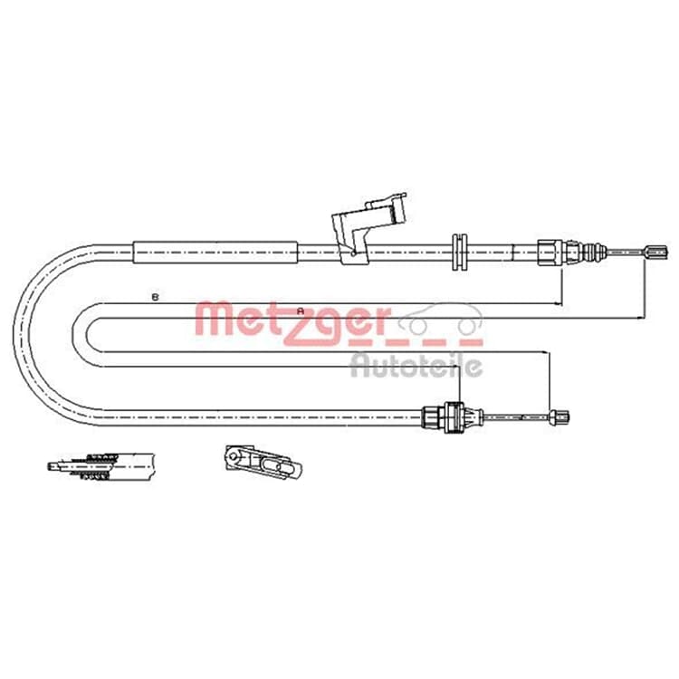 Metzger Handbremsseil hinten links Ford Galaxy S-Max Metzger Handbremsseil hinten links Ford Galaxy S-Max von METZGER