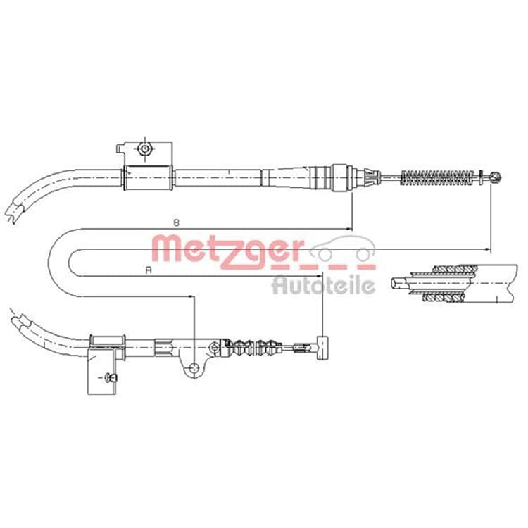 Metzger Handbremsseil hinten links Ford Maverick Nissan Terrano Metzger Handbremsseil hinten links Ford Maverick Nissan Terrano von METZGER