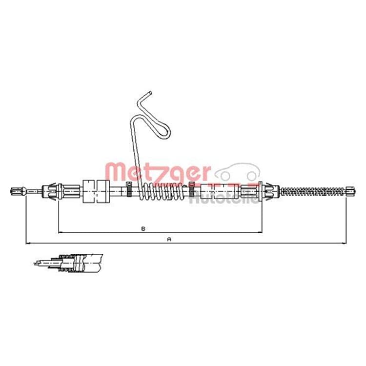 Metzger Handbremsseil hinten links Ford Transit Metzger Handbremsseil hinten links Ford Transit von METZGER