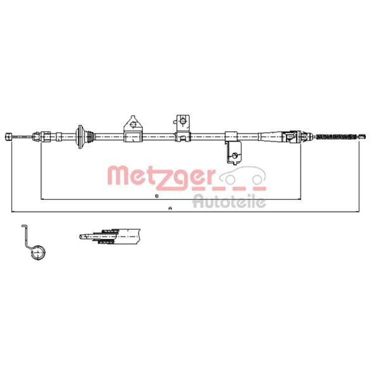 Metzger Handbremsseil hinten links Kia Rio Metzger Handbremsseil hinten links Kia Rio von METZGER