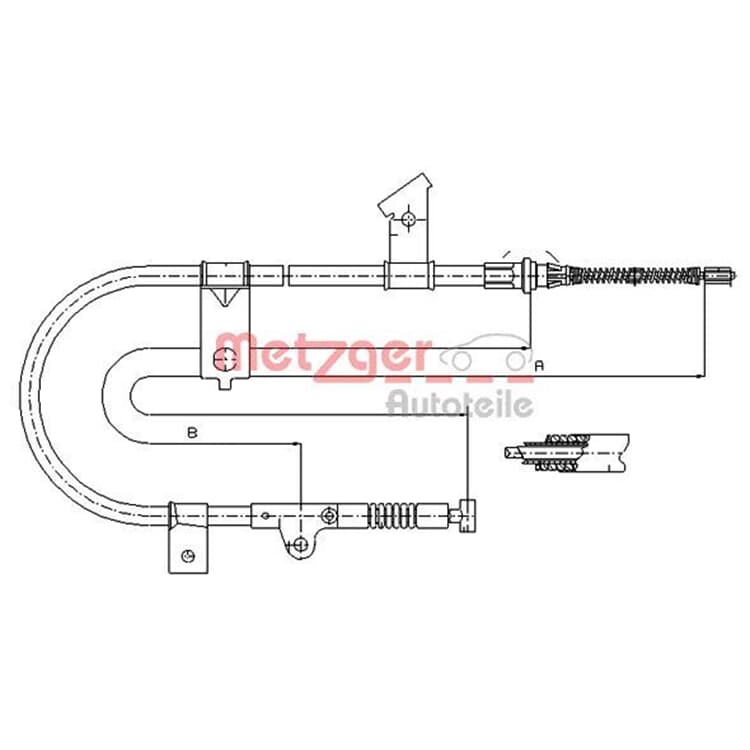 Metzger Handbremsseil hinten links Nissan Micra Metzger Handbremsseil hinten links Nissan Micra von METZGER