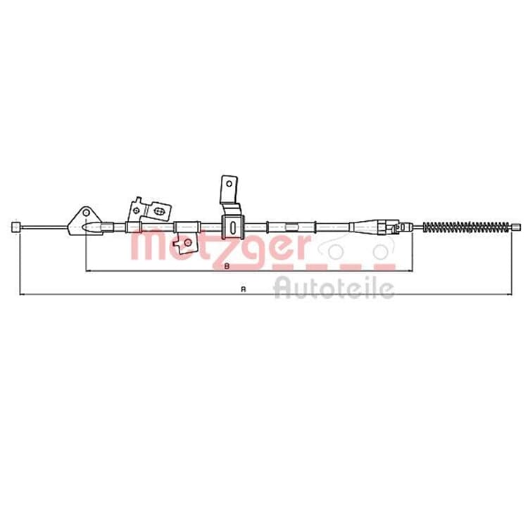 Metzger Handbremsseil hinten links Nissan Pixo Suzuki Alto Metzger Handbremsseil hinten links Nissan Pixo Suzuki Alto von METZGER