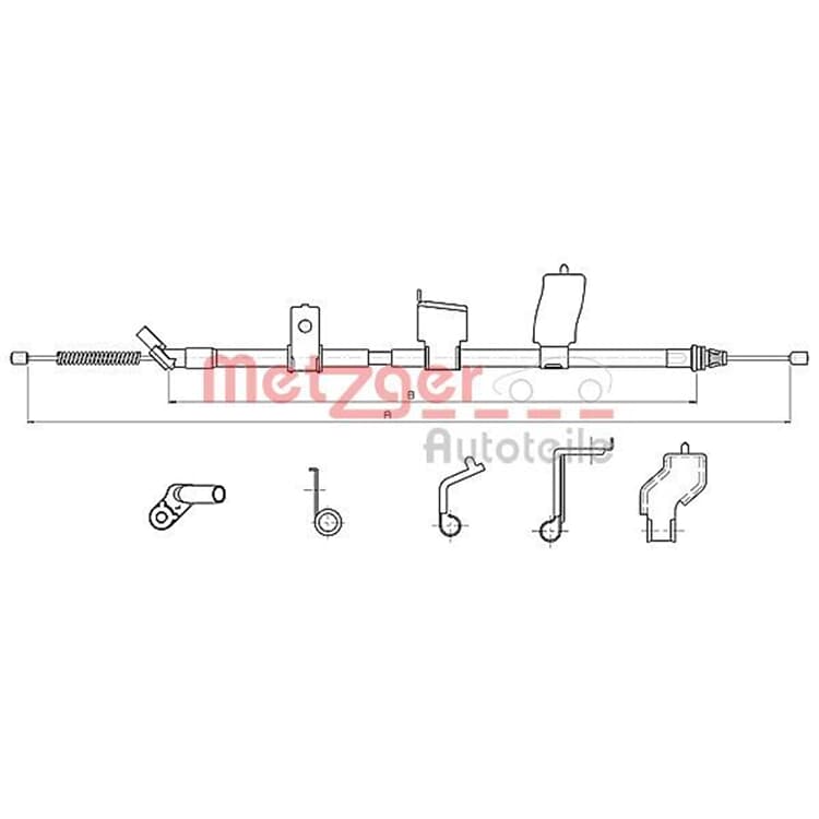 Metzger Handbremsseil hinten links Nissan Qashqai von METZGER