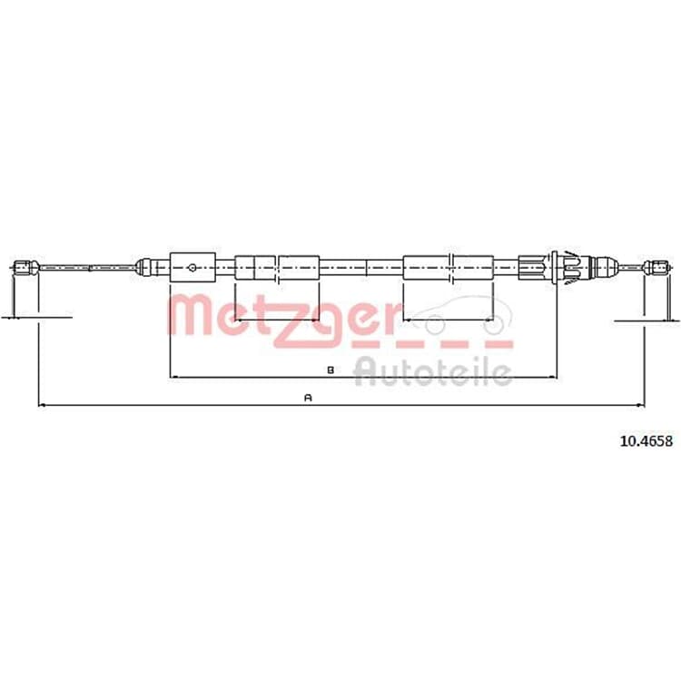 Metzger Handbremsseil hinten rechts Citroen Xsara Metzger Handbremsseil hinten rechts Citroen Xsara von METZGER