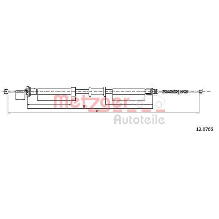 Metzger Handbremsseil hinten rechts Fiat Panda Metzger Handbremsseil hinten rechts Fiat Panda von METZGER