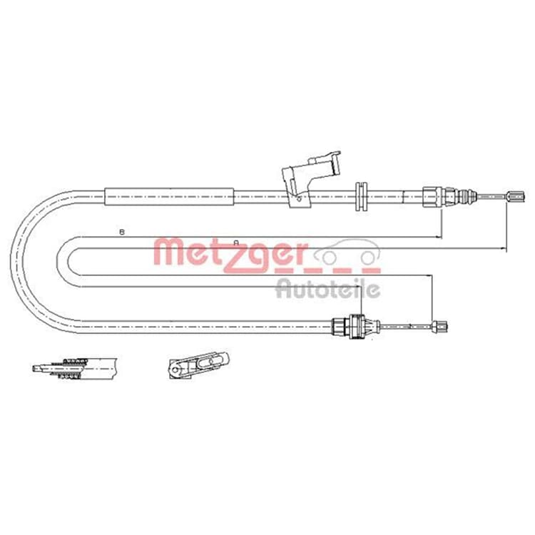 Metzger Handbremsseil hinten rechts Ford Galaxy S-Max Metzger Handbremsseil hinten rechts Ford Galaxy S-Max von METZGER