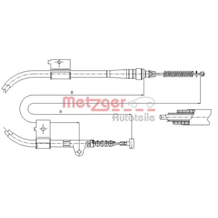 Metzger Handbremsseil hinten rechts Ford Maverick Nissan Terrano Metzger Handbremsseil hinten rechts Ford Maverick Nissan Terrano von METZGER