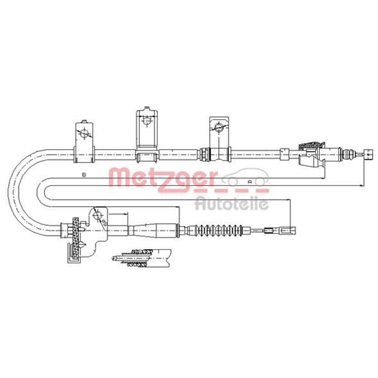 Metzger Handbremsseil hinten rechts Kia Picanto Metzger Handbremsseil hinten rechts Kia Picanto von METZGER