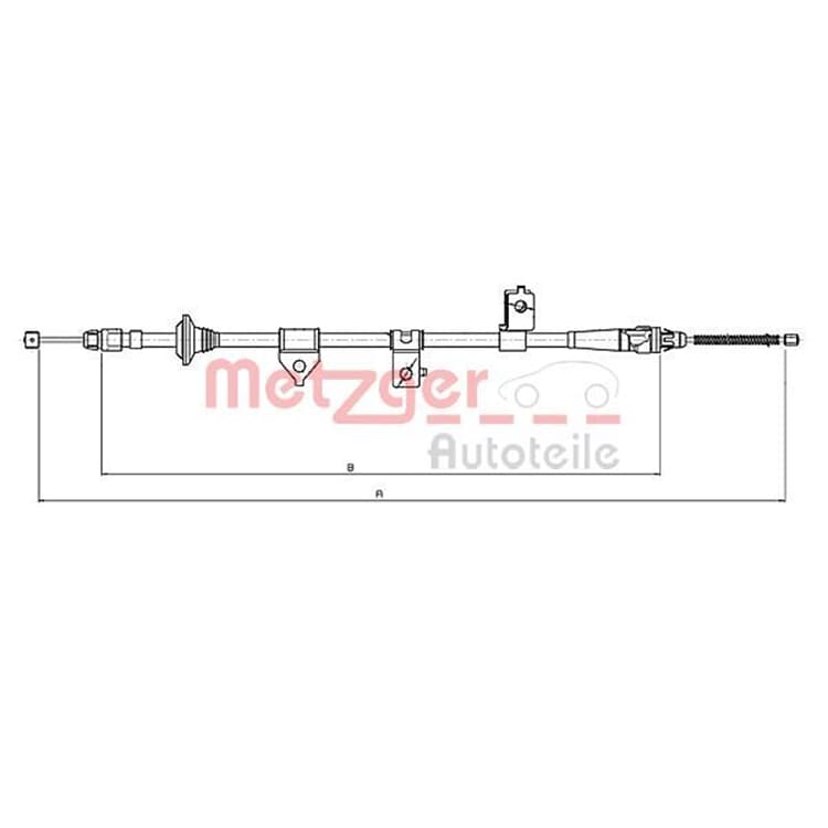 Metzger Handbremsseil hinten rechts Kia Rio Metzger Handbremsseil hinten rechts Kia Rio von METZGER
