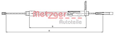 Metzger Handbremsseil hinten rechts [Hersteller-Nr. 10.9435] für Mercedes-Benz von METZGER