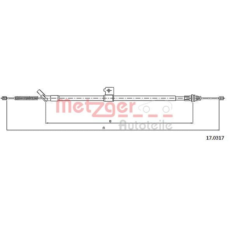 Metzger Handbremsseil hinten rechts Nissan Juke Metzger Handbremsseil hinten rechts Nissan Juke von METZGER