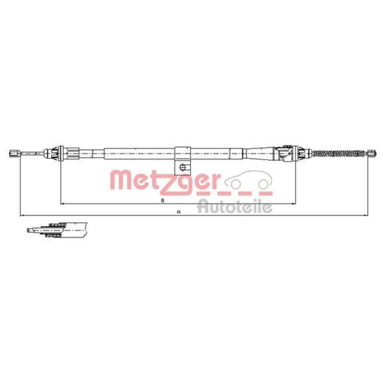 Metzger Handbremsseil hinten rechts Nissan Micra Metzger Handbremsseil hinten rechts Nissan Micra von METZGER