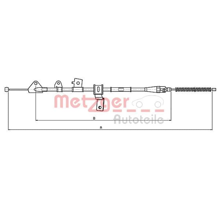 Metzger Handbremsseil hinten rechts Nissan Pixo Suzuki Alto Metzger Handbremsseil hinten rechts Nissan Pixo Suzuki Alto von METZGER