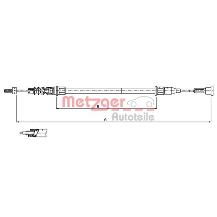 Metzger Handbremsseil hinten rechts Opel Corsa C Metzger Handbremsseil hinten rechts Opel Corsa C von METZGER