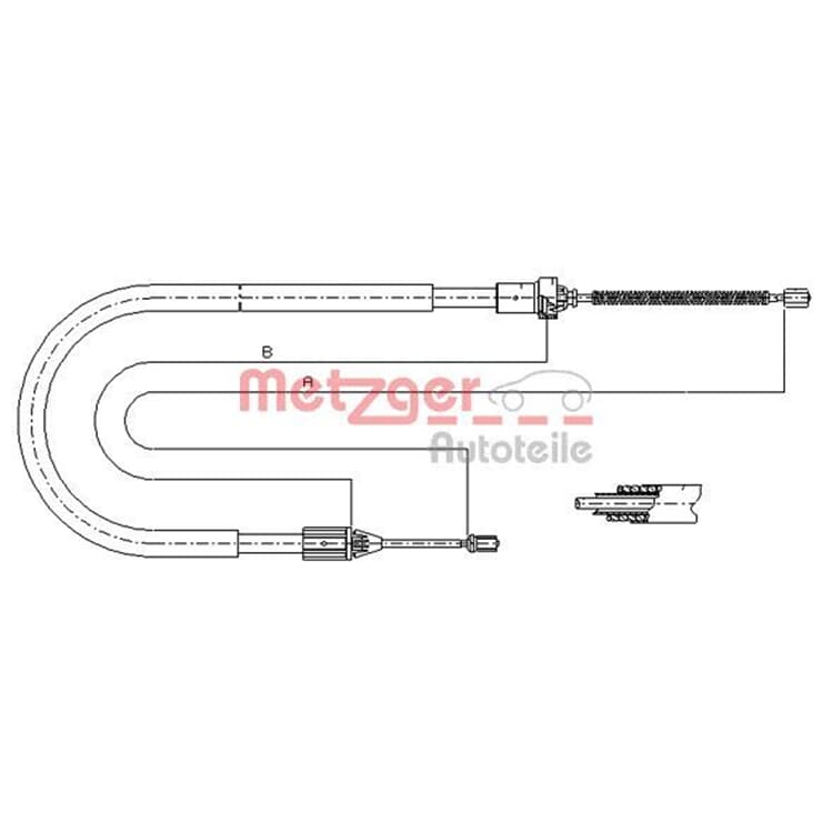 Metzger Handbremsseil hinten rechts Renault Clio von METZGER