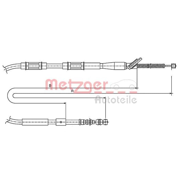 Metzger Handbremsseil hinten rechts Toyota Corolla Metzger Handbremsseil hinten rechts Toyota Corolla von METZGER